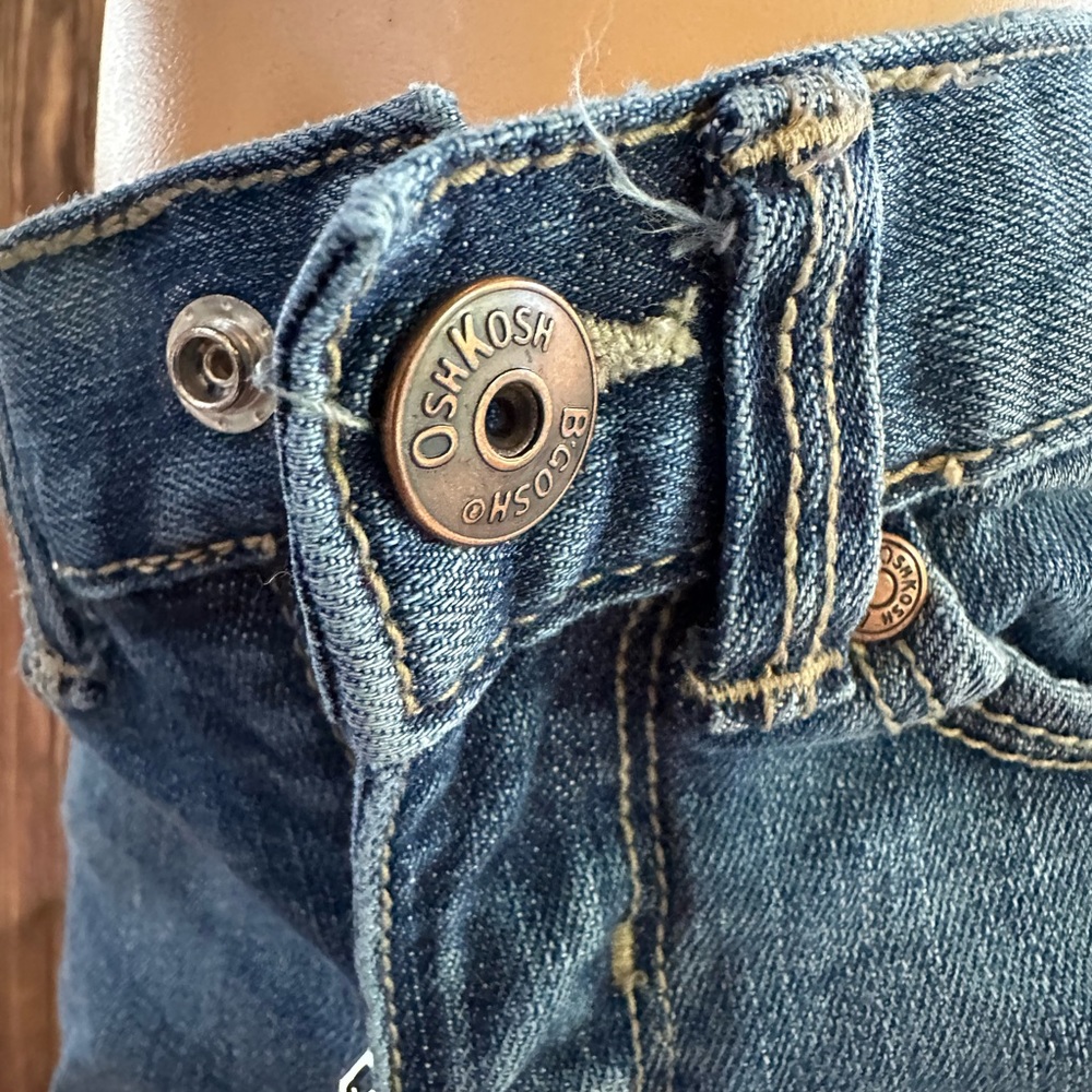 OshKosh Girls Size 5 Slim Bootcut Jeans Blue Denim Stretch Adjustable Fit - Picture 2 of 10